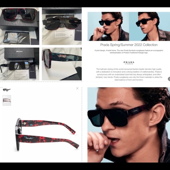 PRADA AVIATORS 2022 COLLECTION WITH THE PRADA ICONIC TRIANGLE LOGO SUNGLASSES - Picture 5 of 16
